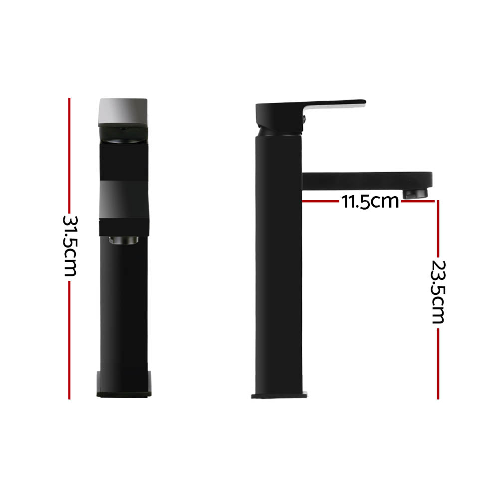 Cefito | Bathroom Basin Mixer Tap | Square Tall Faucet | Vanity Laundry | Black