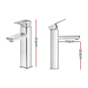Cefito | Bathroom Basin Mixer Tap | Square Tall Faucet | Vanity Laundry | Chrome