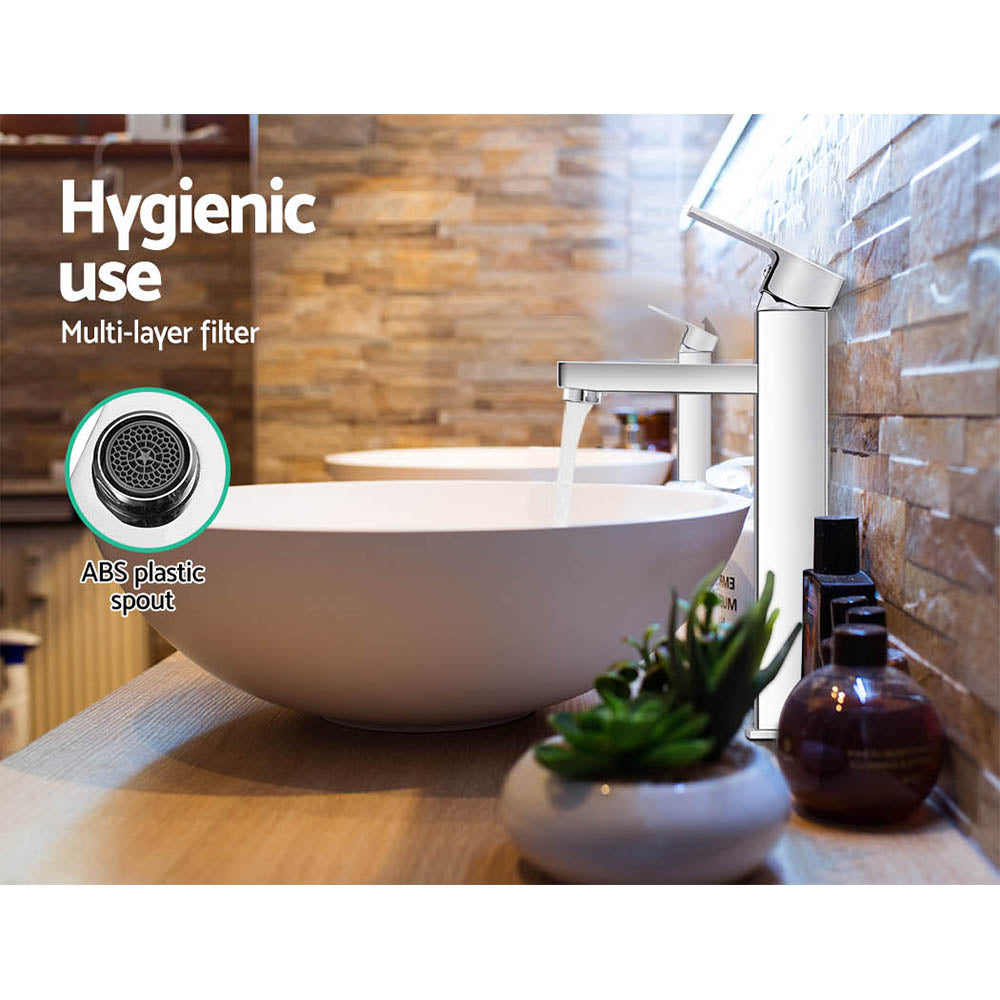 Cefito | Bathroom Basin Mixer Tap | Square Tall Faucet | Vanity Laundry | Chrome