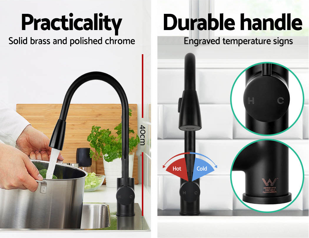 Cefito | Kitchen Mixer Tap | Pull Out | 2 Mode Sink Faucet | Basin Laundry | Black