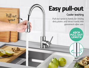 Cefito | Kitchen Mixer Tap | Pull Out | 2 Mode Sink Faucet | Basin Laundry | Chrome