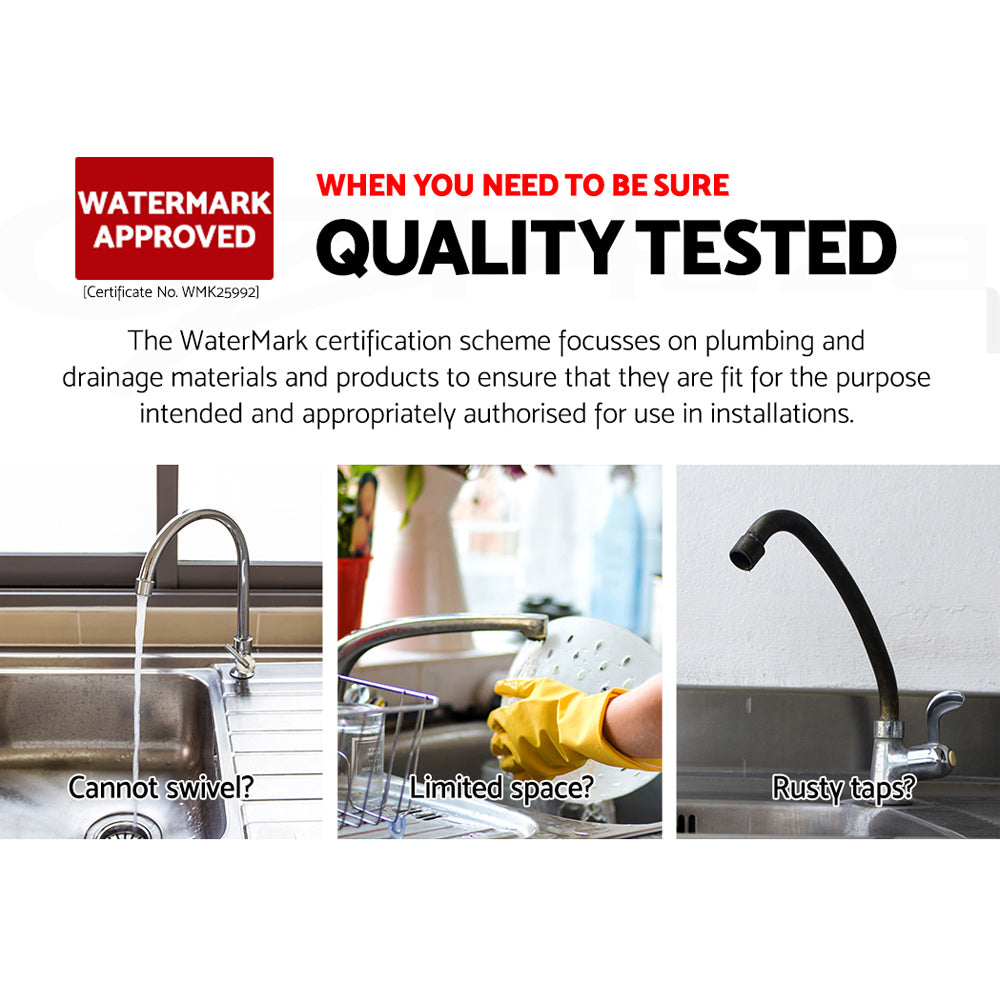 Cefito Kitchen Mixer Tap | Round Sink Faucet | Basin Laundry | Chrome