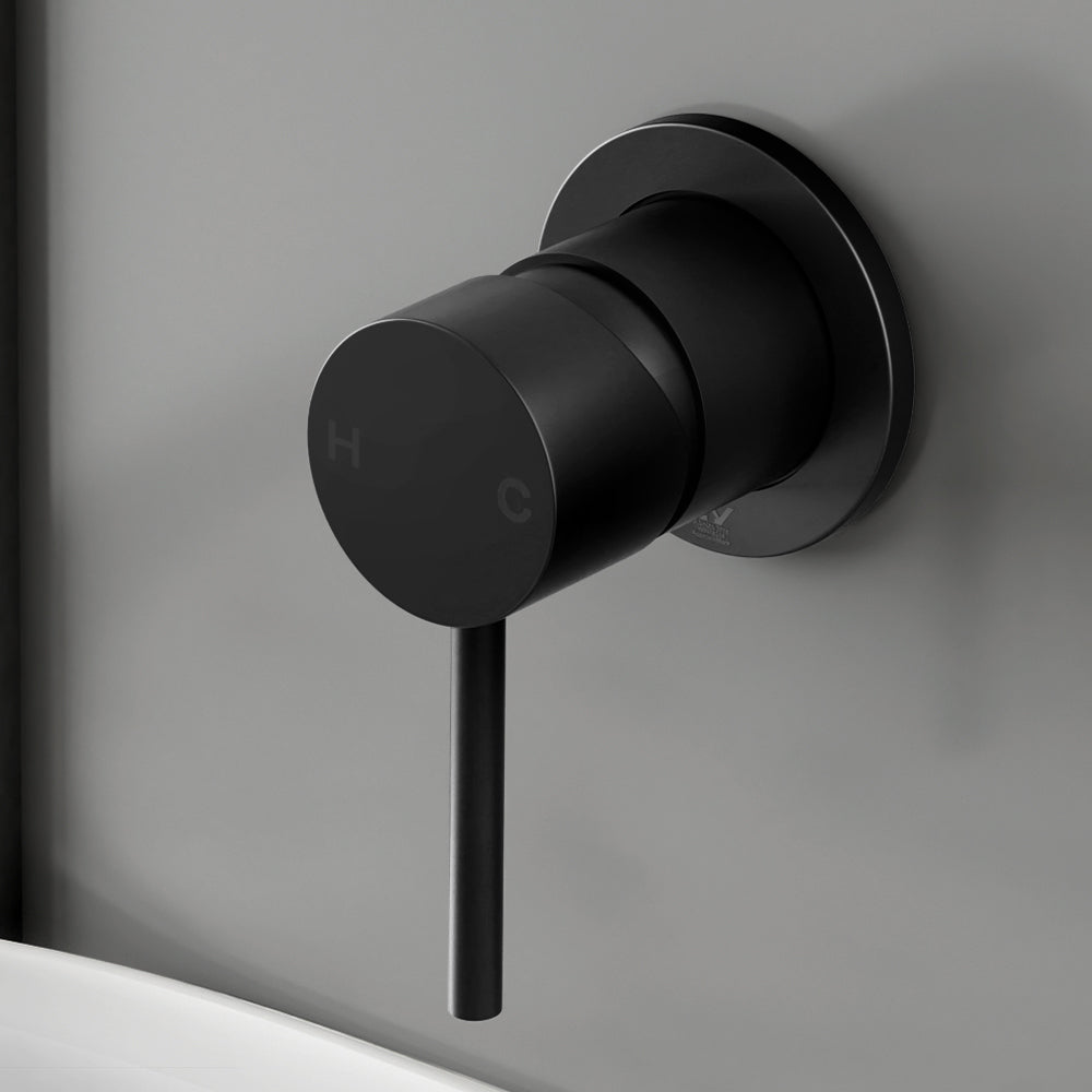 Basin Mixer Wall Tap | Round | Brass Faucet | Shower | Bathtub | Black