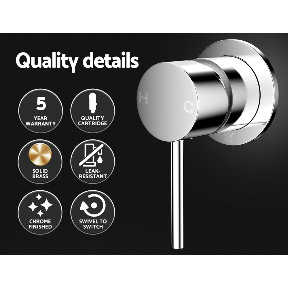 Basin Mixer Wall Tap | Round | Brass Faucet | Shower | Bathtub | Chrome