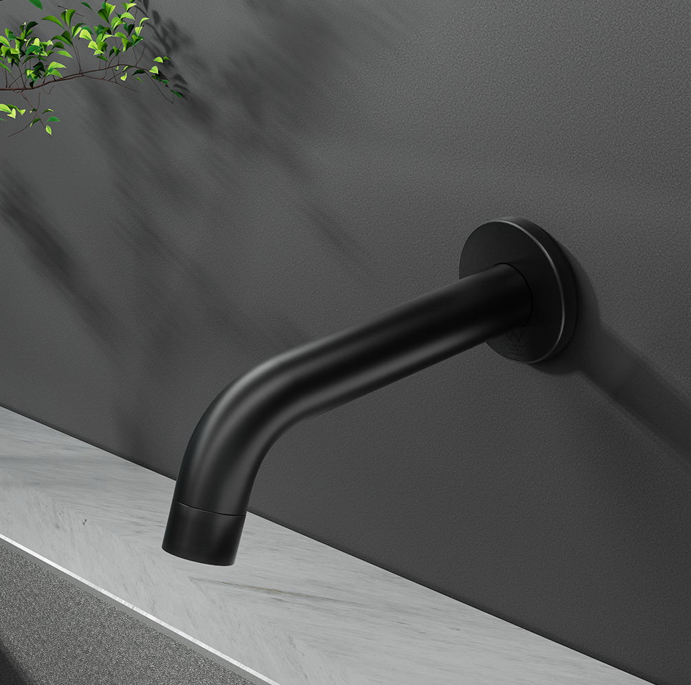 Bathroom Mixer Spout | Wall Bath Tap | Round | Shower | Bathtub | Black