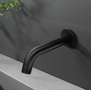 Bathroom Mixer Spout | Wall Bath Tap | Round | Shower | Bathtub | Black