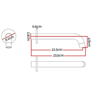 Bathroom Mixer Spout | Wall Bath Tap | Round | Shower | Bathtub | Chrome