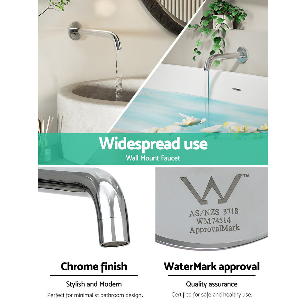 Bathroom Mixer Spout | Wall Bath Tap | Round | Shower | Bathtub | Chrome