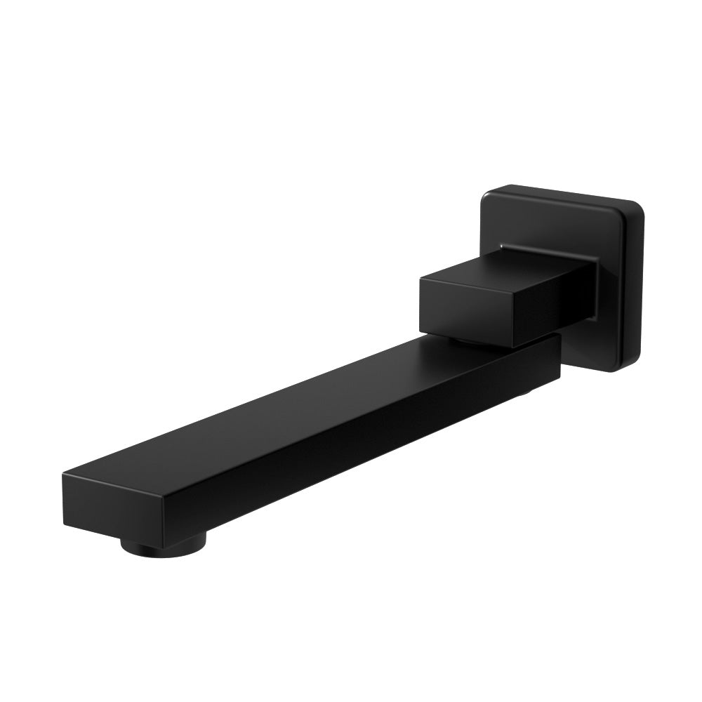 Cefito | Bathroom Mixer Spout | Wall Bath Tap | Square Swivel Bathtub | Black