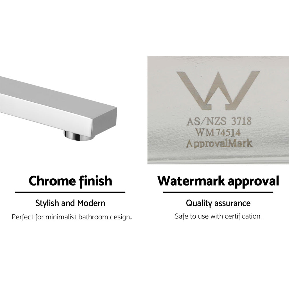 Cefito | Bathroom Mixer Spout | Wall Bath Tap | Square Swivel Bathtub | Chrome