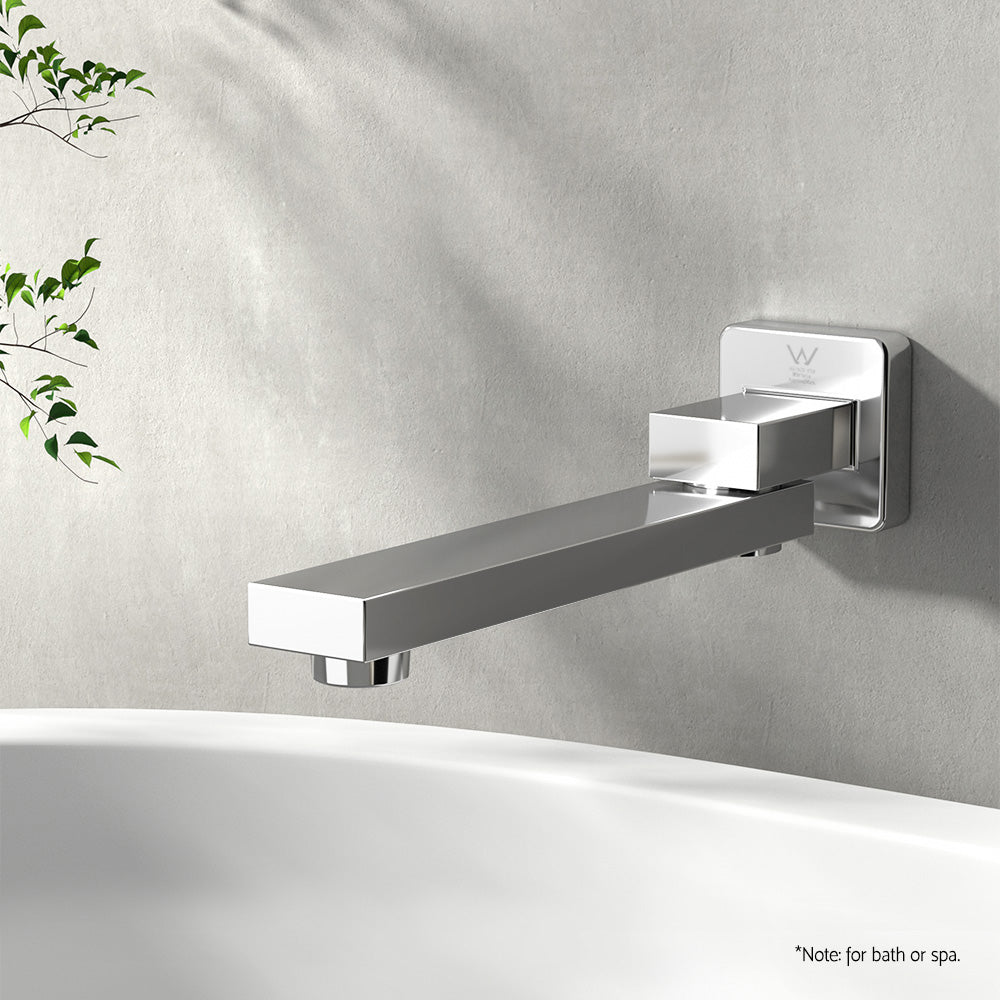 Cefito | Bathroom Mixer Spout | Wall Bath Tap | Square Swivel Bathtub | Chrome