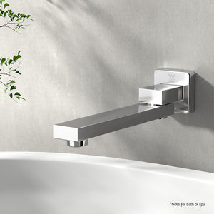 Cefito | Bathroom Mixer Spout | Wall Bath Tap | Square Swivel Bathtub | Chrome