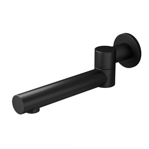 Bathroom Mixer Spout | Wall Bath Tap | Round | Swivel | Bathtub | Black