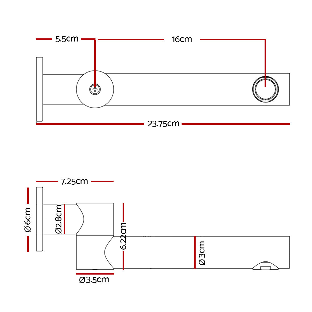 Cefito | Bathroom Mixer Spout | Wall Bath Tap | Round Swivel Bathtub | Chrome