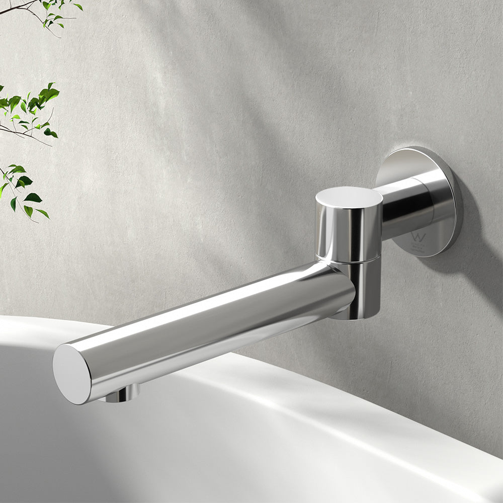 Cefito | Bathroom Mixer Spout | Wall Bath Tap | Round Swivel Bathtub | Chrome