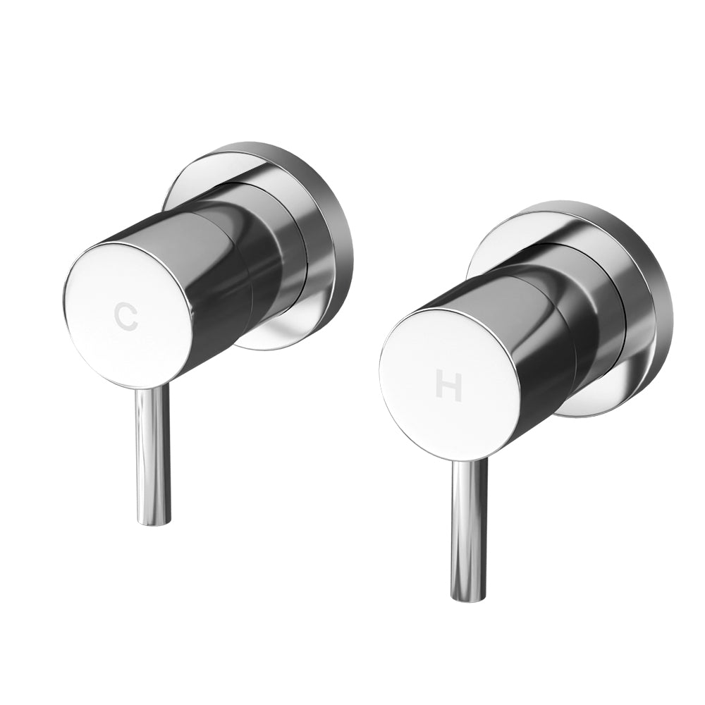 Basin Twin Tap | Wall Round | Brass Faucet | Shower Bathtub | Chrome