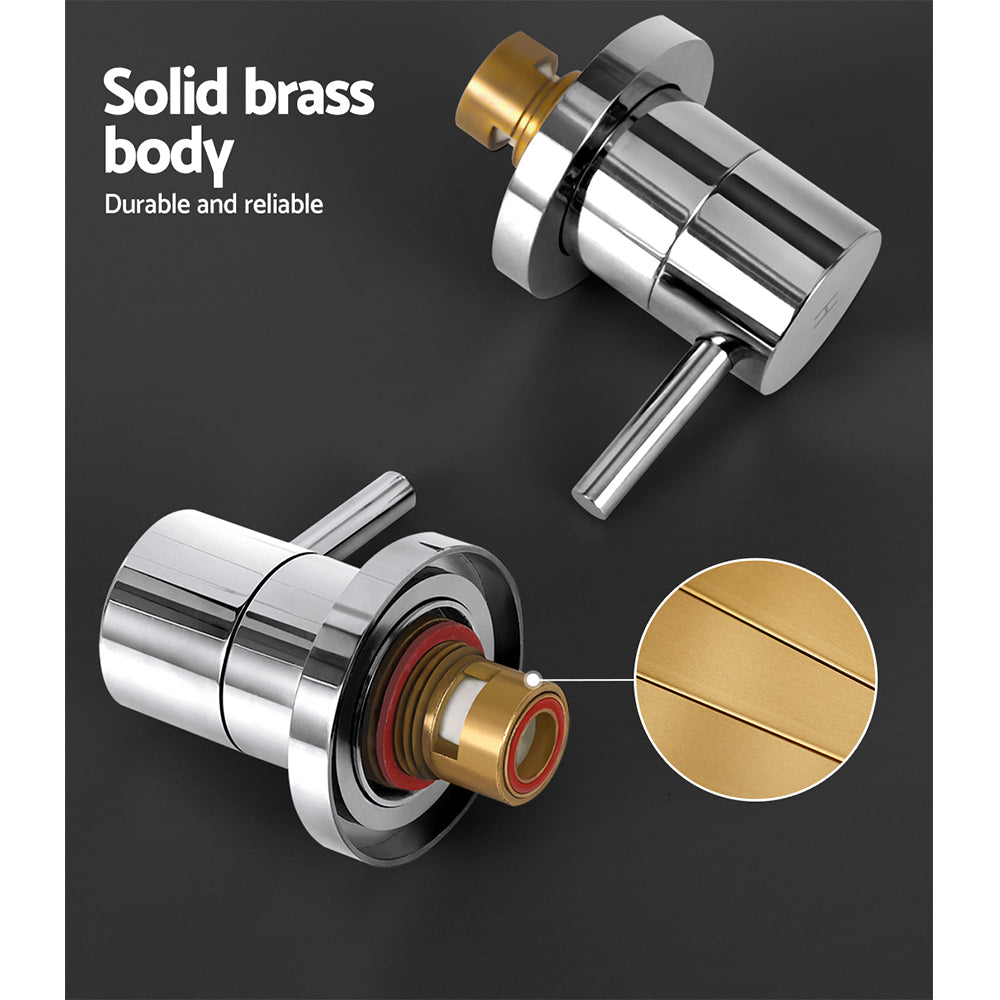 Basin Twin Tap | Wall Round | Brass Faucet | Shower Bathtub | Chrome