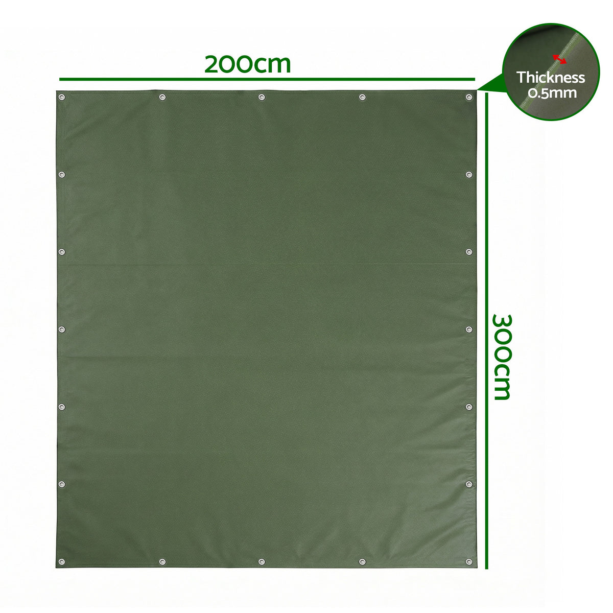 Canvas Tarp | 2x3m | 600GSM | Heavy Duty Water Resistant | Camping