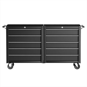 Tool Chest Trolley | 10 Drawer Rolling Toolbox | Black