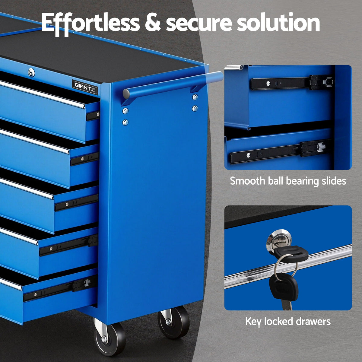 Tool Chest Trolley | 10 Drawer Toolbox | Storage Cabinet | Blue