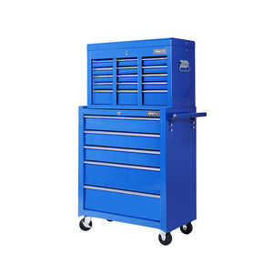 Tool Box Cabinet Chest | 14 Drawer | Mechanic Garage Storage Trolley | Blue