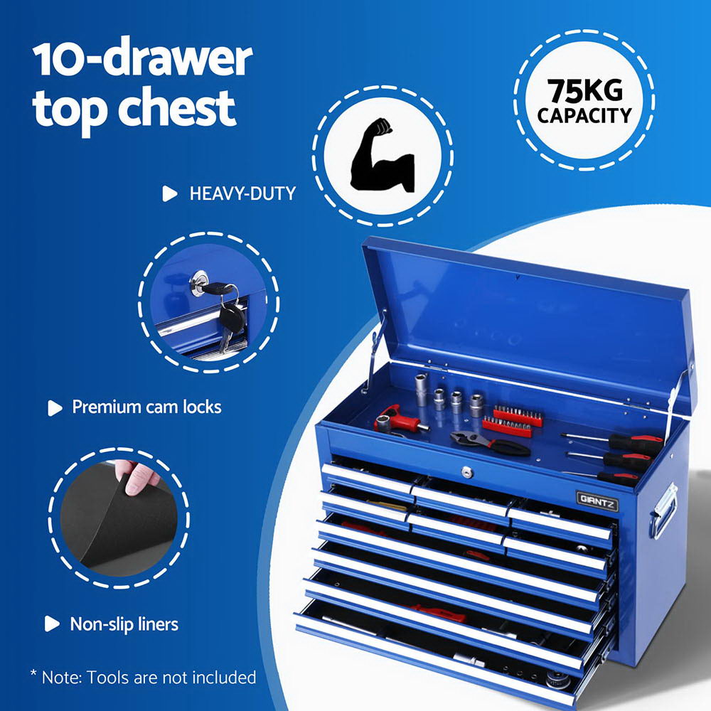 15-Drawer Tool Chest Trolley | 2-in-1 Garage Storage | Blue