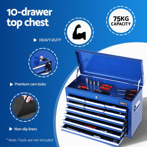 15-Drawer Tool Chest Trolley | 2-in-1 Garage Storage | Blue