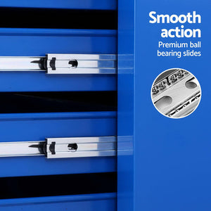 15-Drawer Tool Chest Trolley | 2-in-1 Garage Storage | Blue