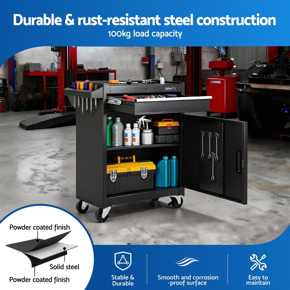 Rolling Tool Chest Cabinet | Workshop Garage Storage | Tools Organiser