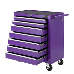 Giantz 7-Drawer Tool Chest Trolley Cabinet Toolbox Heavy Duty Garage Storage Organiser Purple