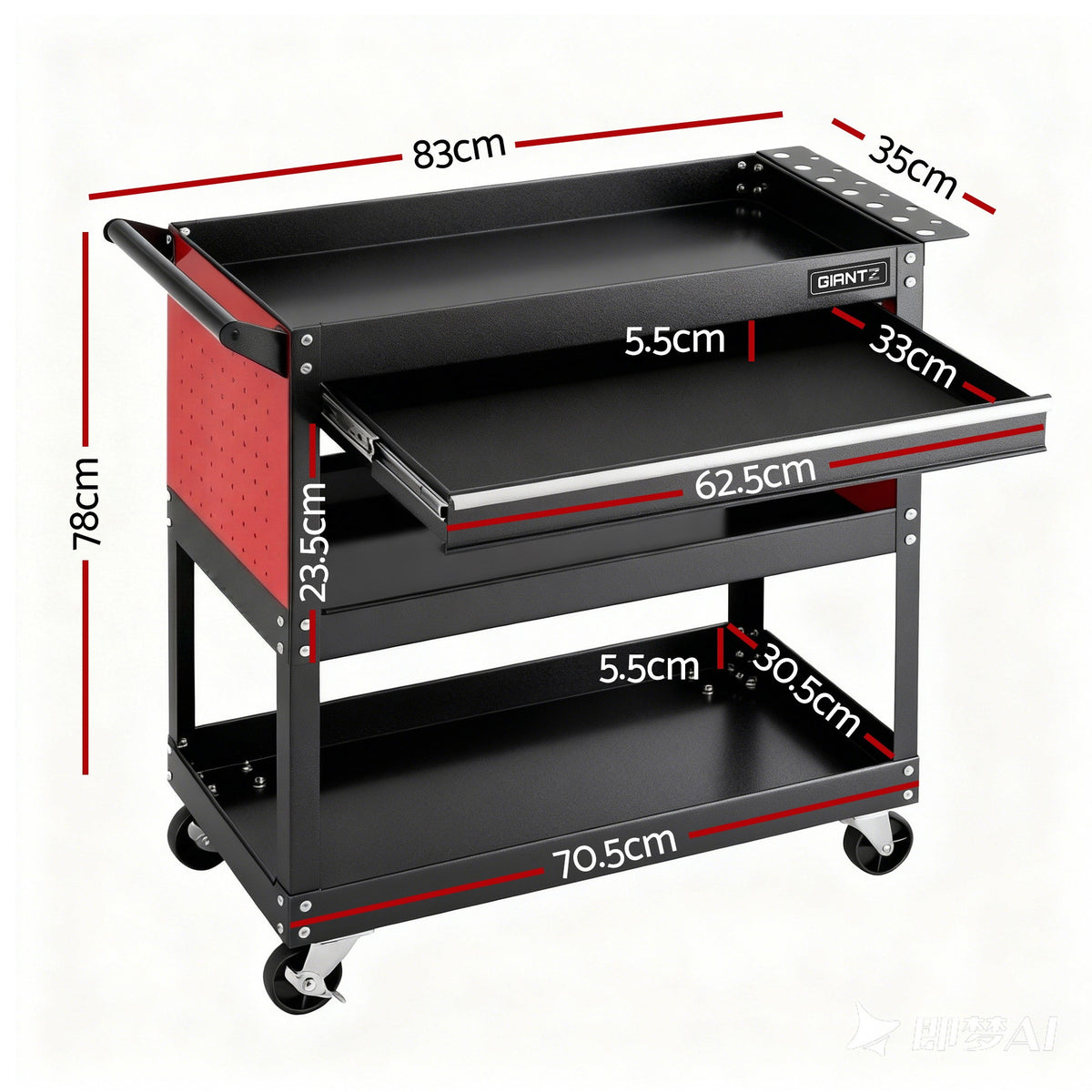 Tool Trolley Cart | Rolling Cabinet | Workshop Storage Drawers