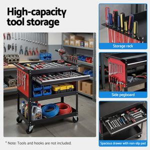 Tool Trolley Cart | Rolling Cabinet | Workshop Storage Drawers