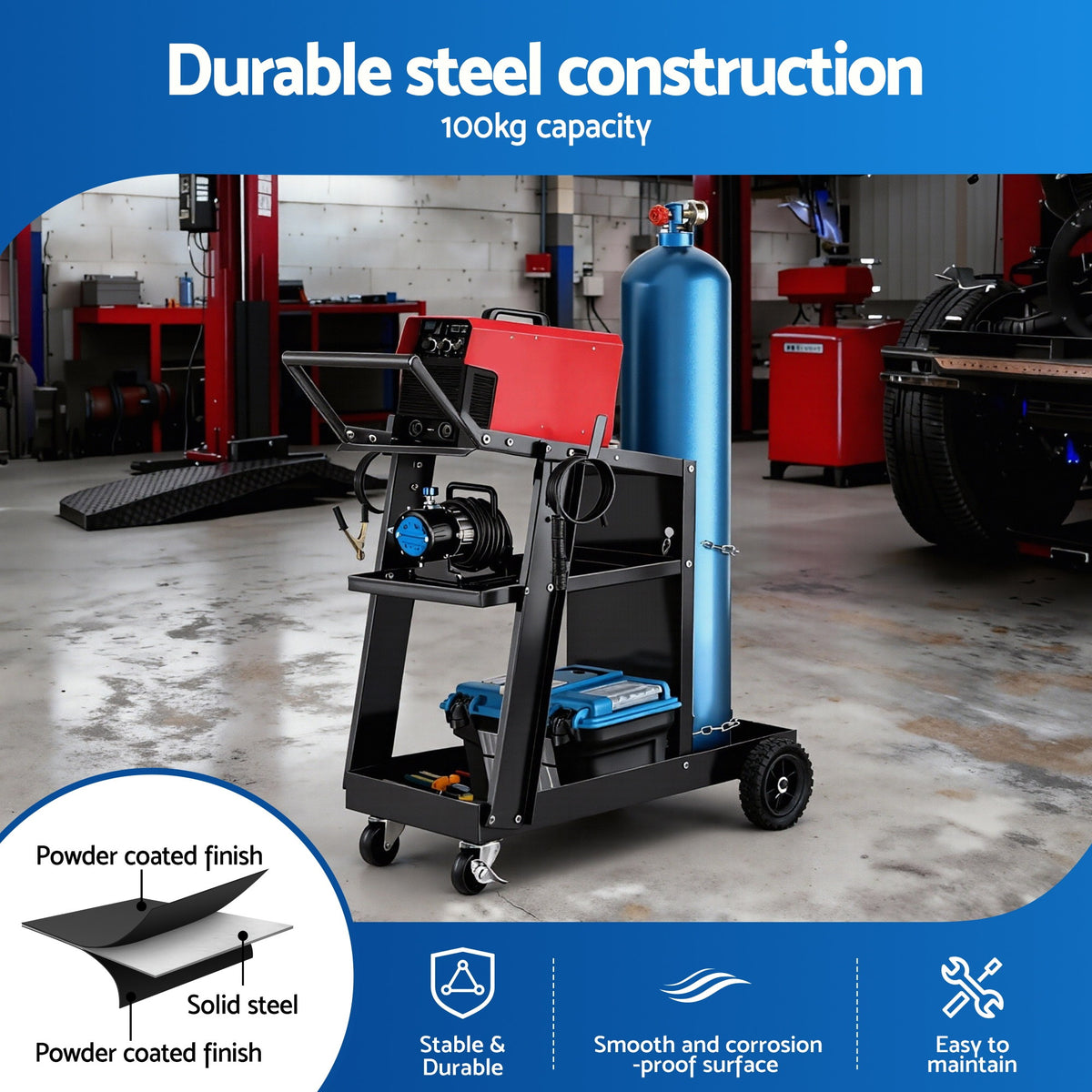 Welding Trolley Cart | MIG TIG ARC MMA | Plasma Cutter Storage Stand