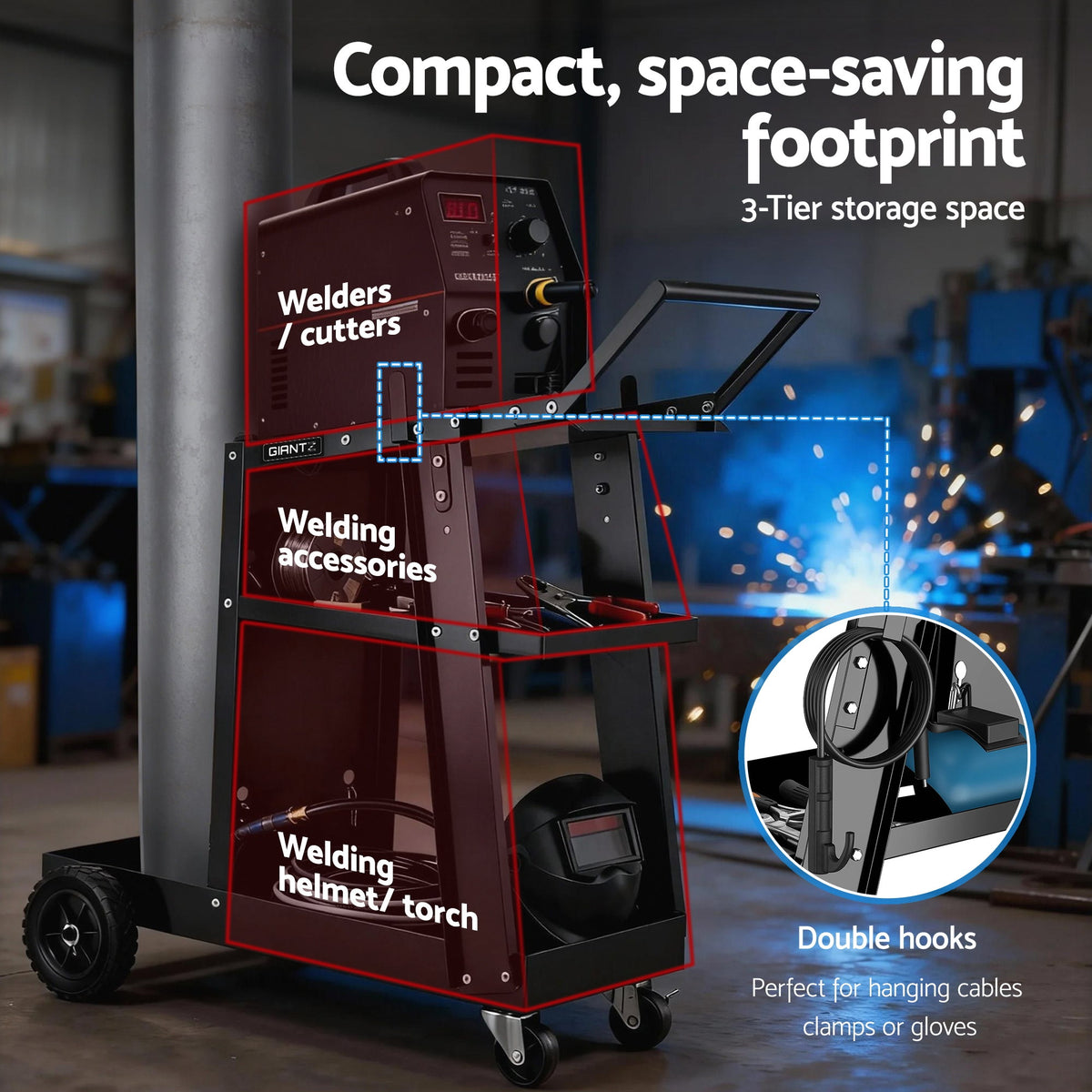 Welding Trolley Cart | MIG TIG ARC MMA | Plasma Cutter Storage Stand