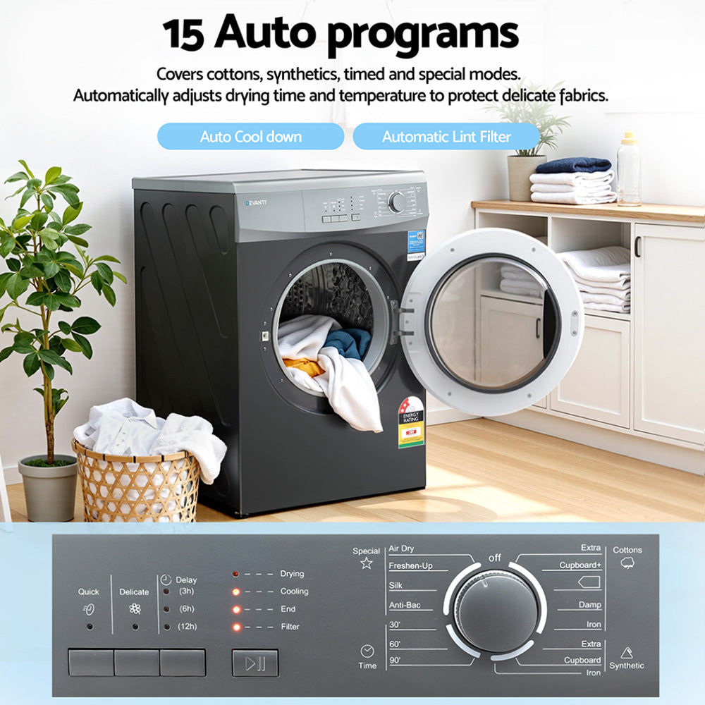Tumble Dryer | 7kg | Vented | 15 Auto Programs | Grey