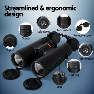 12x50 HD Zoom Optical Binoculars | Portable for Camping & Live Concerts