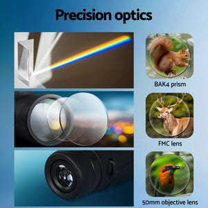 12x50mm HD Zoom Optical Monocular Telescope | Portable for Camping & Live Concerts