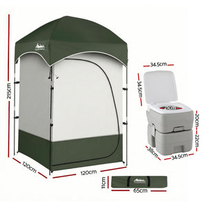 Portable Camping Toilet Set | 20L Toilet | Shower Tent Changing Room