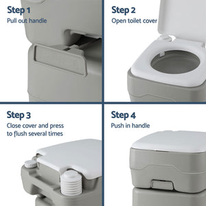 Portable Camping Toilet Set | 20L Toilet | Shower Tent Changing Room