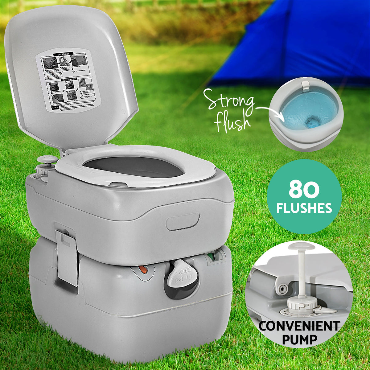 Portable Camping Toilet Set | 22L Toilet | Shower Tent Changing Room