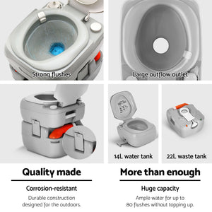 Portable Camping Toilet Set | 22L Toilet | Shower Tent Changing Room