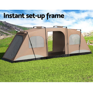 Camping Tent | Instant Up | 10 Person Family Outdoor Hiking Tent with 3 Rooms