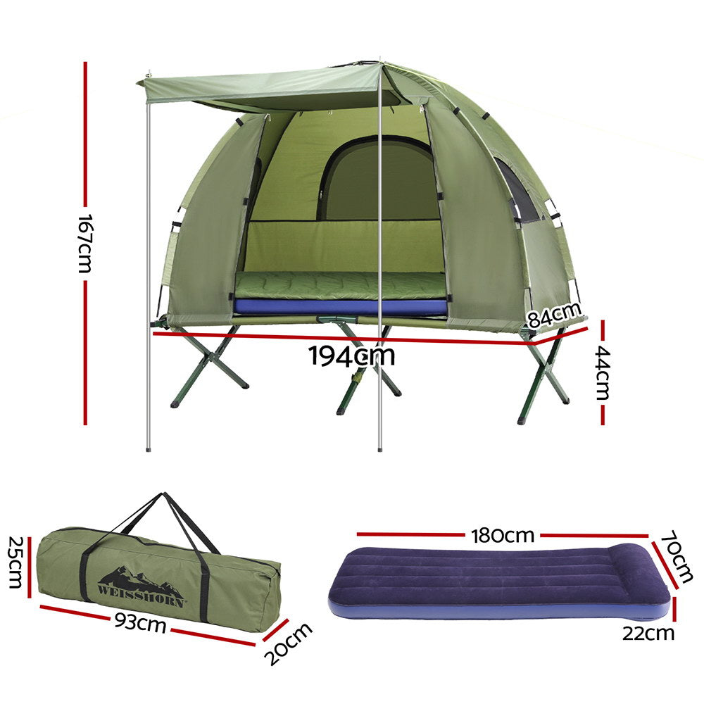 Weisshorn Camping Tent Cot | 5-in-1 | 1-Person Air Mattress | Camping Bed