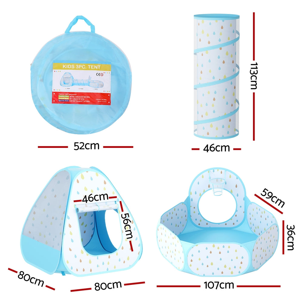 Play Tent | Pop Up Playhouse | Ball Pit Tunnel | Basketball Hoop | Blue