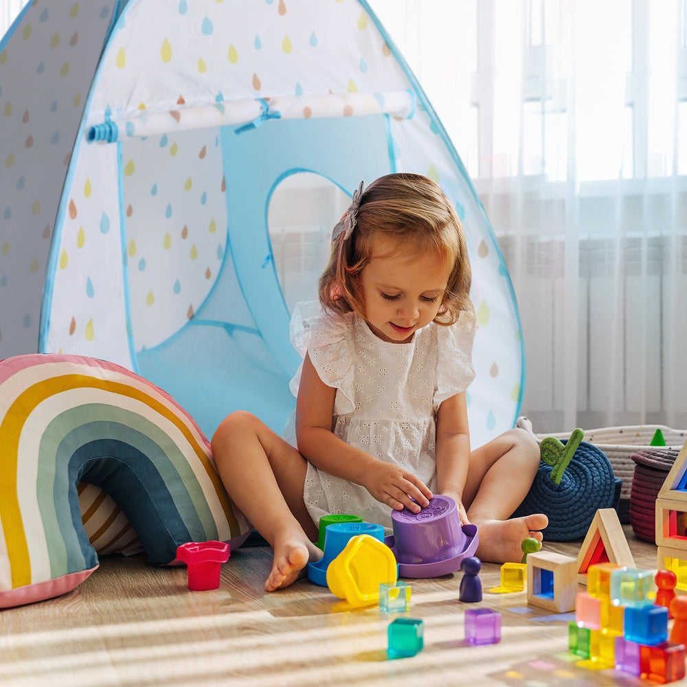 Play Tent | Pop Up Playhouse | Ball Pit Tunnel | Basketball Hoop | Blue