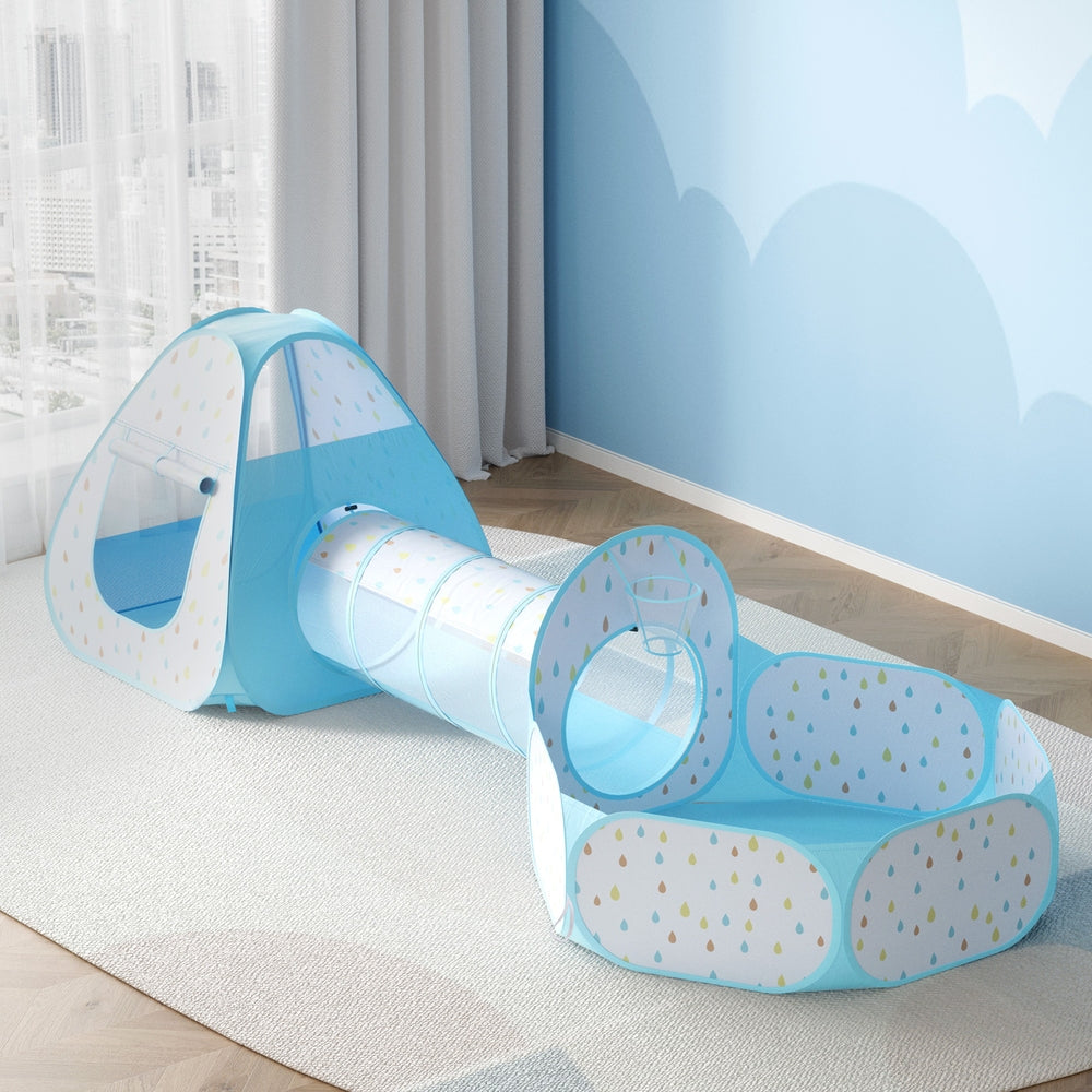 Play Tent | Pop Up Playhouse | Ball Pit Tunnel | Basketball Hoop | Blue