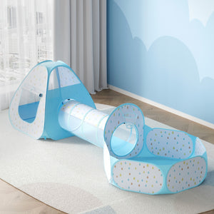 Play Tent | Pop Up Playhouse | Ball Pit Tunnel | Basketball Hoop | Blue