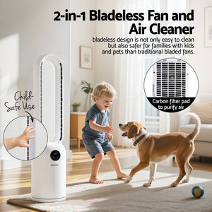 2-in-1 Bladeless Fan | Air Purifier | Remote Control | 88cm