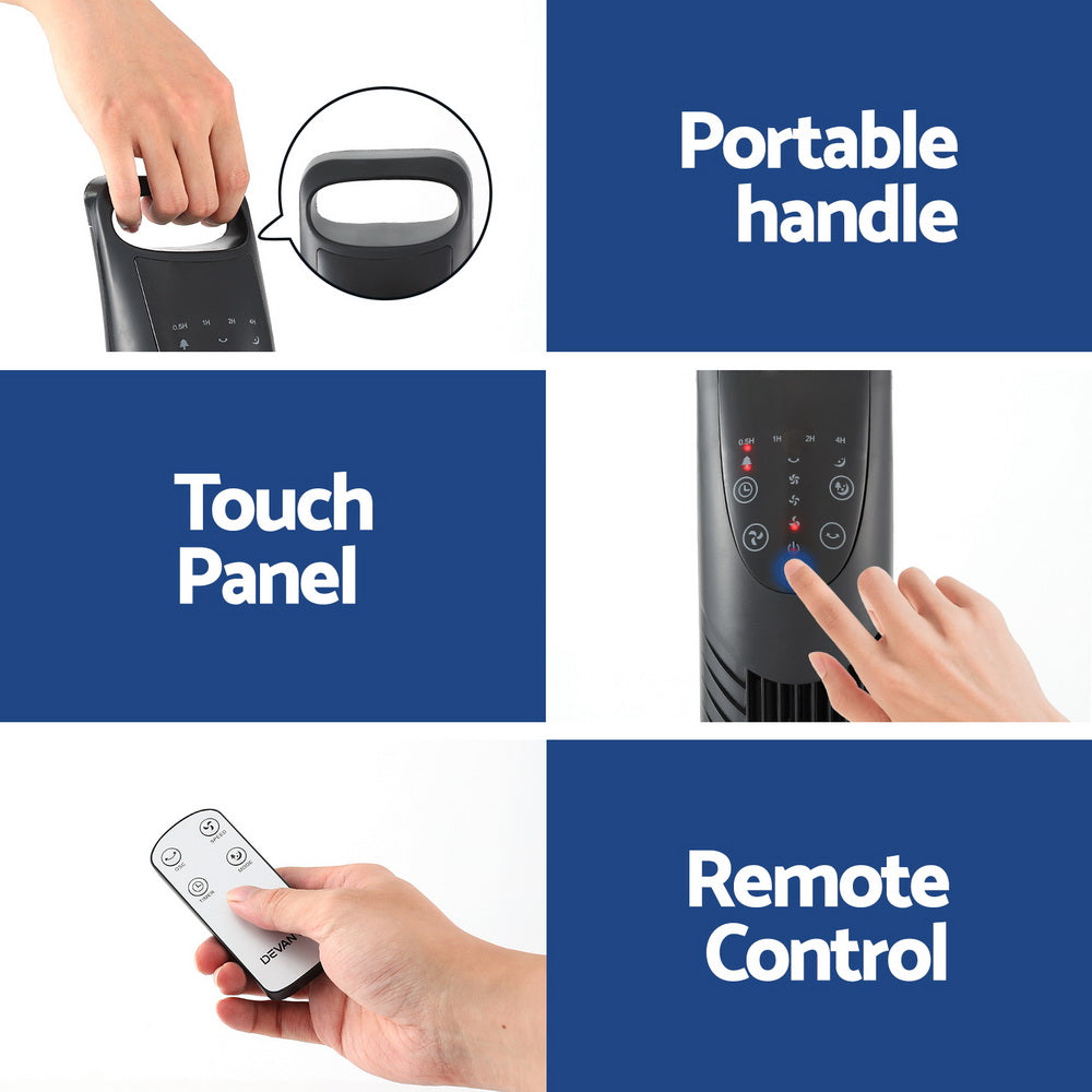 Tower Fan | Oscillating | 3 Speeds | Remote Control | 91cm