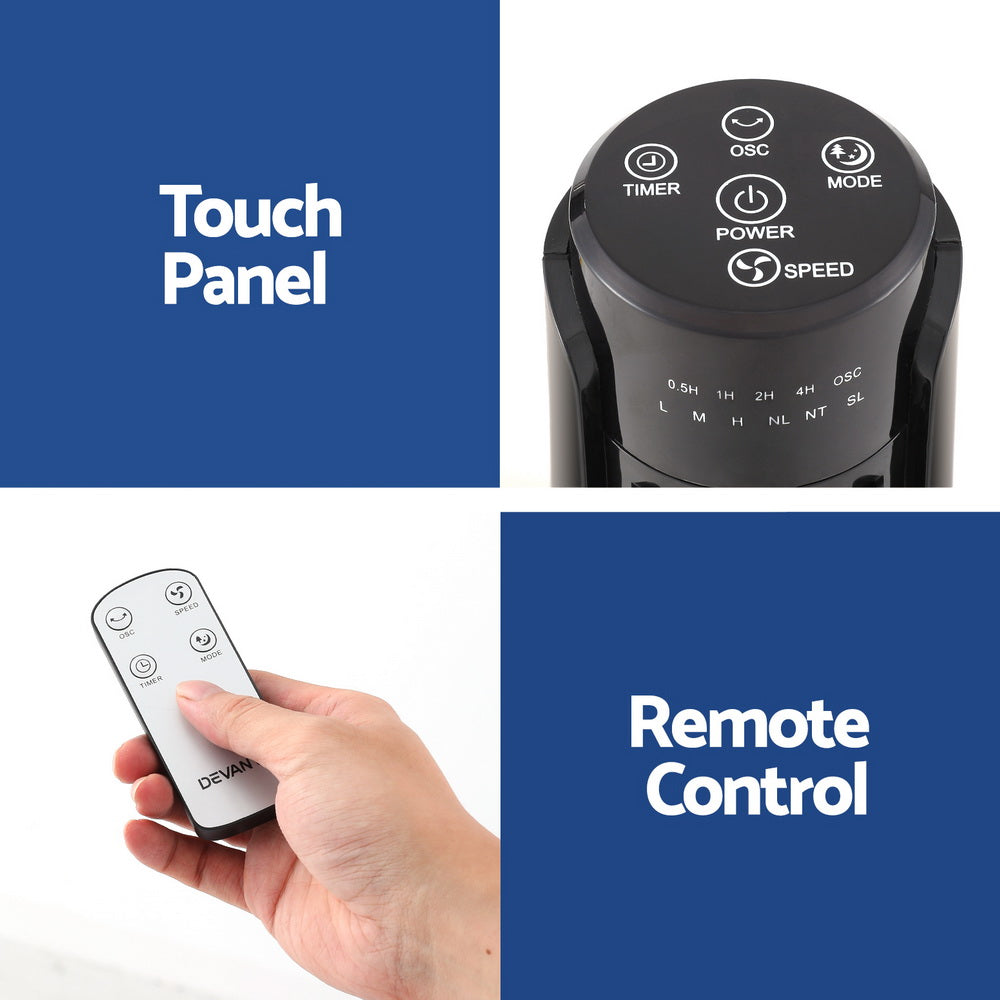 Tower Fan | Oscillating | 3 Speeds | Remote Control | 93cm